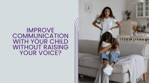 Upset teen with mother standing over her